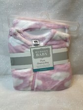 Hudson Baby Girls Plush Sleeping Bag Sack Blanket Pink White Clouds 0-6M NEW