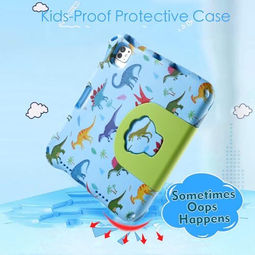 Dinosaur iPad 10 10.9 Tablet Case for Kids Boys Light EVA iPad 10th 10.9 Green - Picture 4 of 8