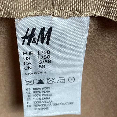 H & M Women’s Wide Brim Hat 58/L Tan 100% Wool Felt Floppy 70S Hippie Inspired - Picture 9 of 9