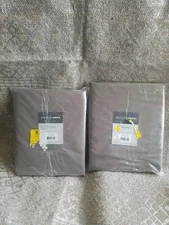 2 Emilia 50" X 84" Lined Faux-Silk Twisted Tab Window Panels 