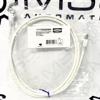 Hubbell PS5E05W Speedgain CAT5e Series Shielded Patch Cord 5ft White