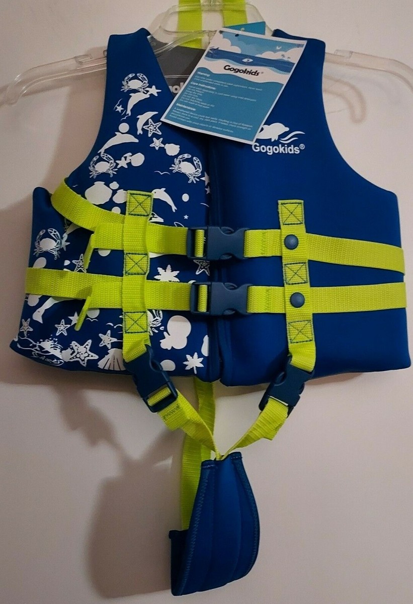 Gogokids Swim Vest Kids Life Jacket Boys/Girls Blue 50N Floatation