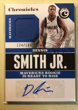 2017-18 Dennis Smith Jr Panini Chronicles Basketball Rookie Autograph Mem AU 199