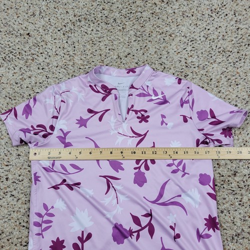 Nike Shirt Girls Large Purple Pink Floral Performance Drifit Tee Athletic A3 - Picture 4 of 10