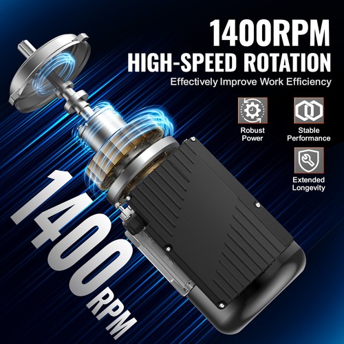 VEVOR 0.75KW Electric Motor 1400RPM AC 220~240V 5.45A 1-Phase 19mm Keyed Shaft - Picture 3 of 12