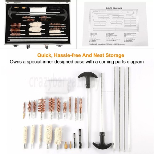 126pcs Universal Gun Cleaning Tools Set Kit Pistol Rifle Shotgun Firearm Cleaner - Picture 4 of 12