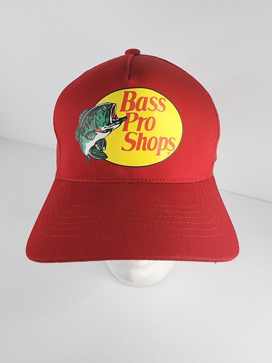 90s USA製 Bass Pro Shops メッシュキャップ レッド 赤 Bass Pro Shops Fishing Trucker Hat Mesh Cap Adjustable SnapBack