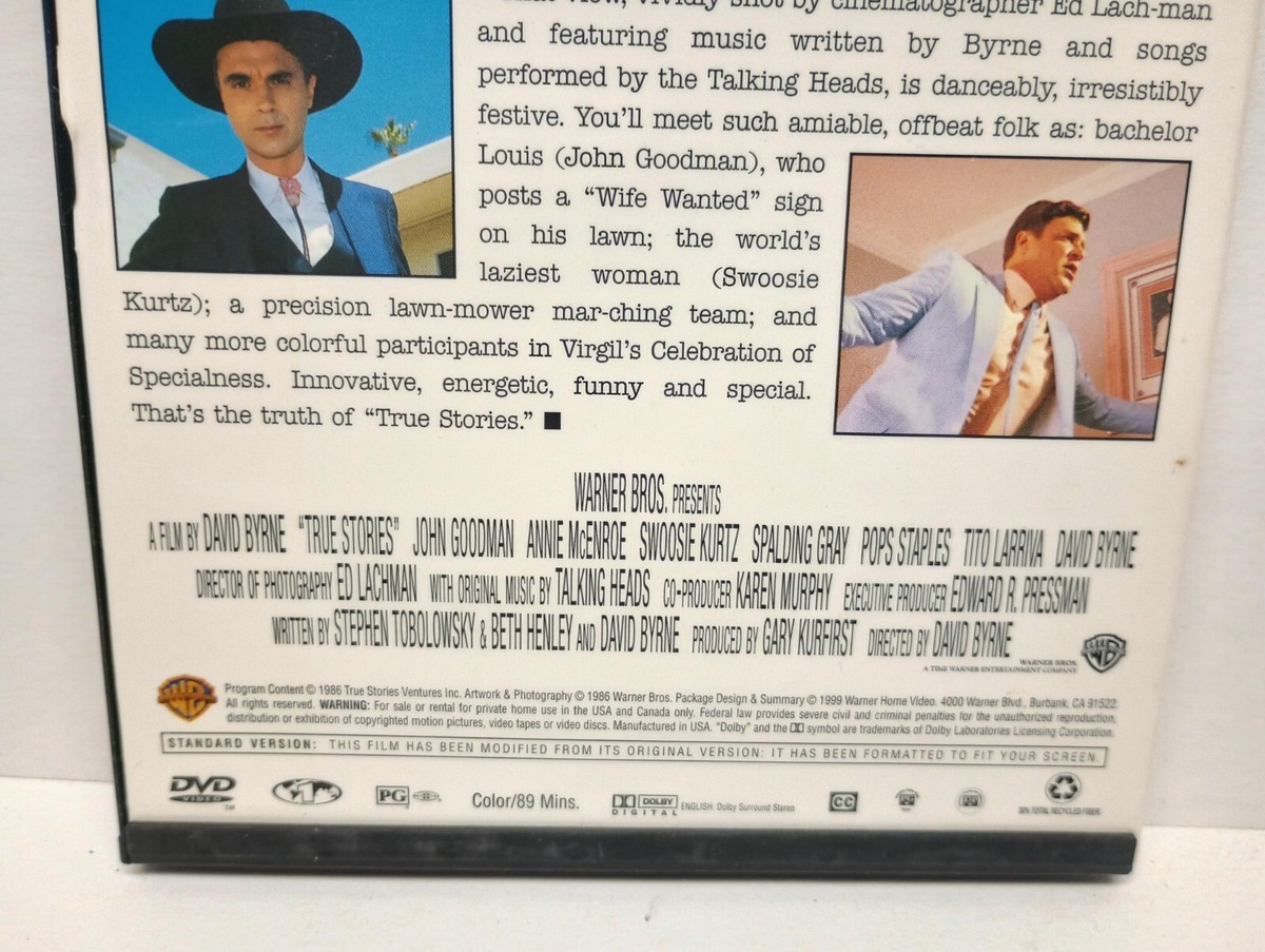 TRUE STORIES 1986 (DVD 1999) DAVID BYRNE JOHN GOODMAN SWOOSHIE KURTZ | eBay TRUE STORIES 1986 (DVD 1999) DAVID BYRNE JOHN GOODMAN SWOOSHIE KURTZ | eBay