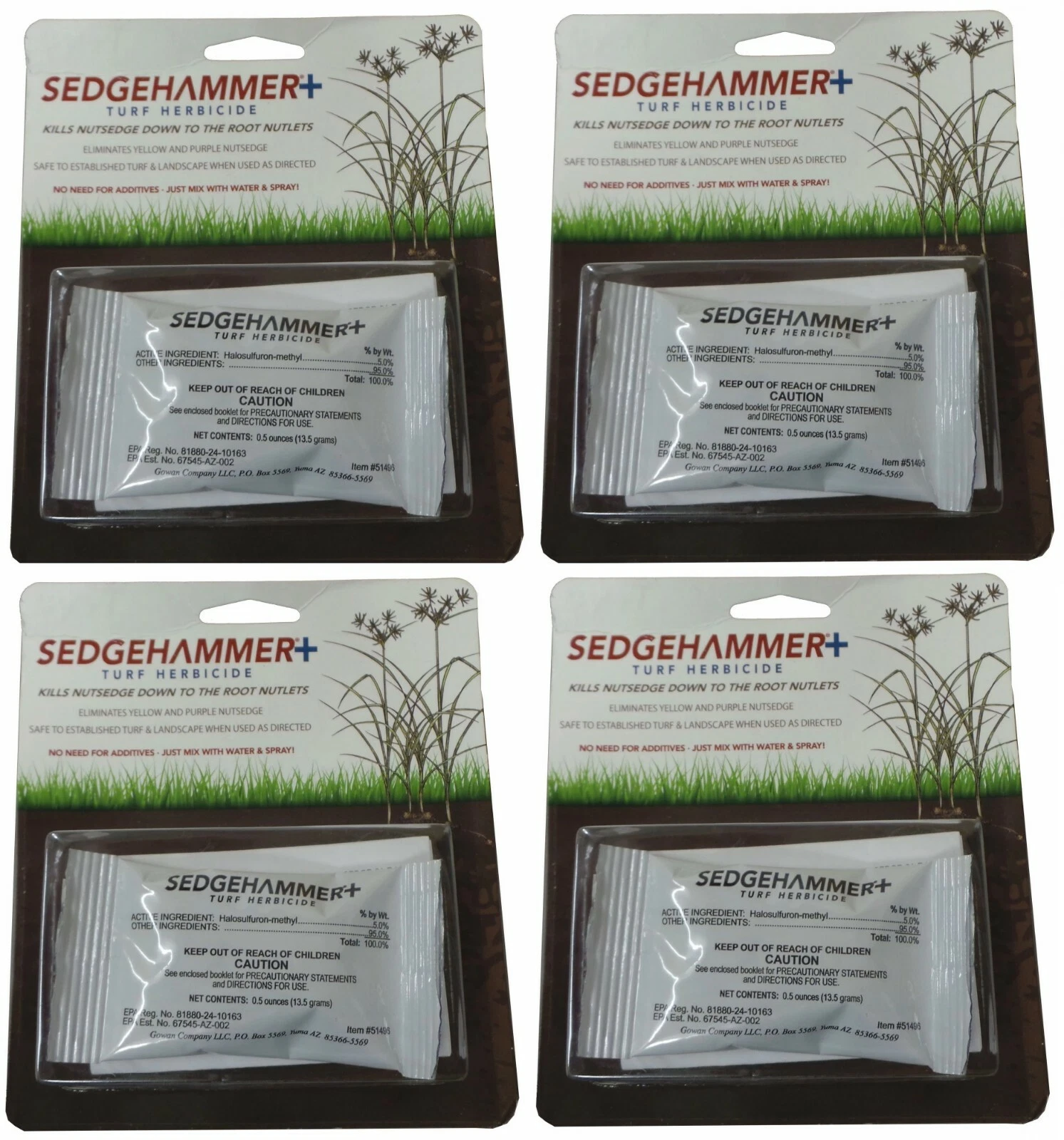 Sedgehammer + Plus Turf Herbicide 5% Halosulfuron Nutsedge Control - 4 Packets