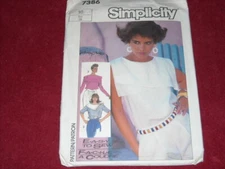 🌺 1986 SIMPLICITY #7386 - LADIES BEAUTIFUL BLOUSE w/LAYER COLLARS PATTERN 10 FF