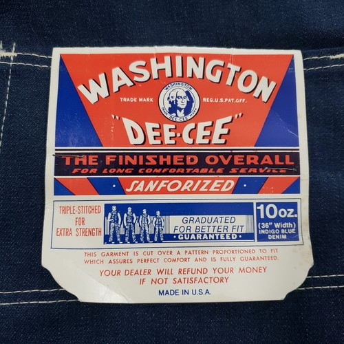 VTG Washington Dee Cee Sanforized Overalls NOS Deadstock 1960s 70s Size 29x36 - Picture 22 of 22