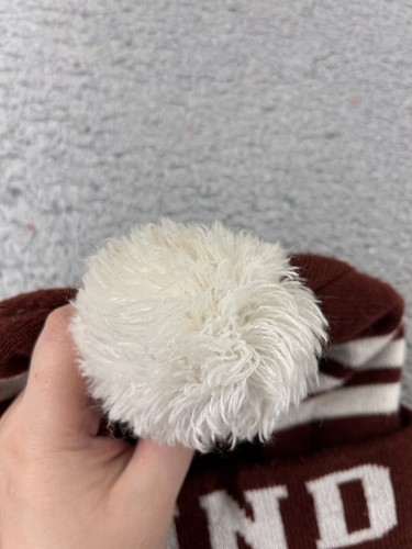 Diamond Supply Co Beanie Toque Adult One Size Red Stripe Pom Knit 100% Acrylic - Picture 3 of 8