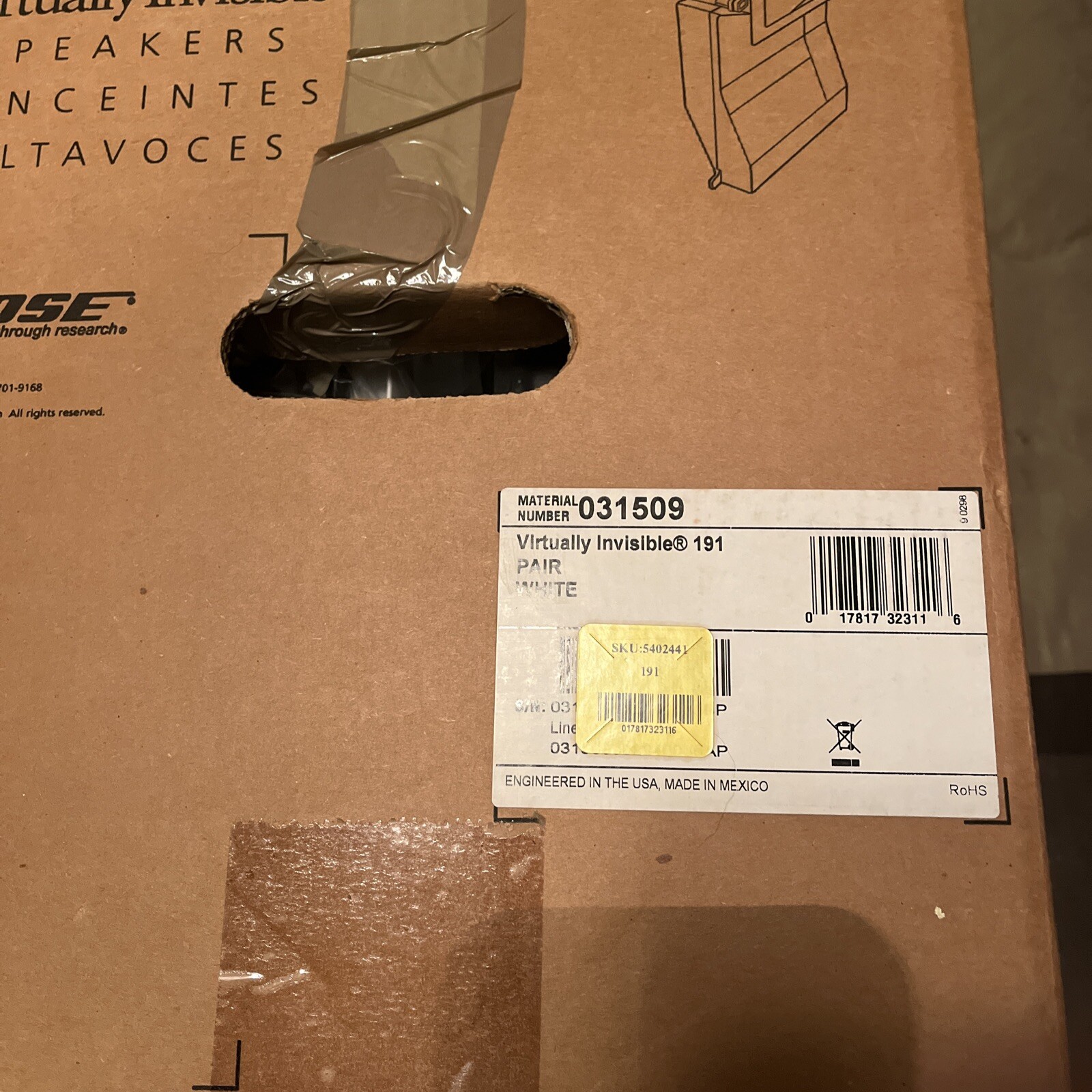 Bose Virtually Invisible 191 In-Wall Speakers - New - Complete