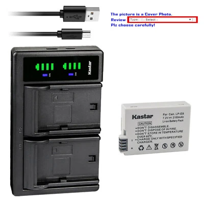 Kastar Battery LTD2 USB Charger for Canon LP-E8 LC-E8 Canon EOS Rebel T3i Camera