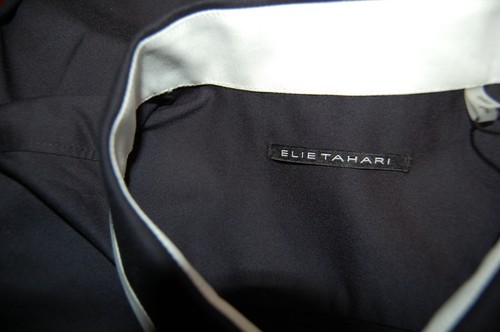 Elie Tahari Men's Navy White Lining Blouse Cotton Shirt Size L - Picture 6 of 10