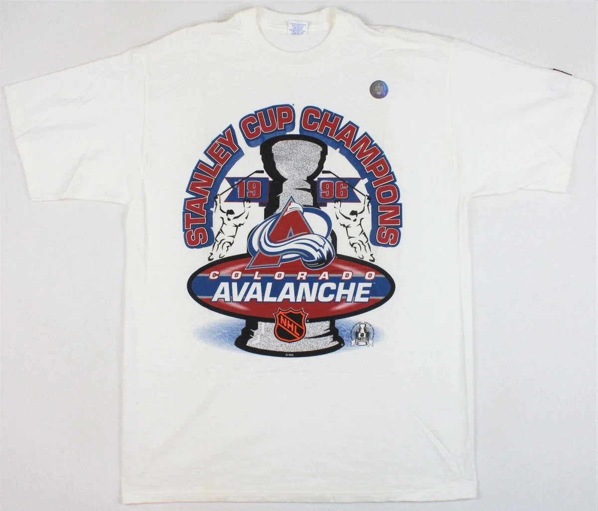 CustomCat Colorado Avalanche 2022 Stanley Cup Champions Retro NHL T-Shirt White / 2XL