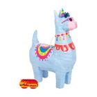 2pc Llama Pinata with Blindfold Set Blue Children's Birthday Party Game