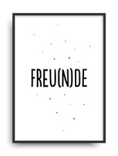 Fine Art Kunstdruck FREU(N)DE Poster Print Plakat moderne Vintage Deko Bild