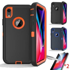 For iPhone XR/XS MAX Case Cover Hybrid Shockproof Heavy Duty+ 2*Screen Protector