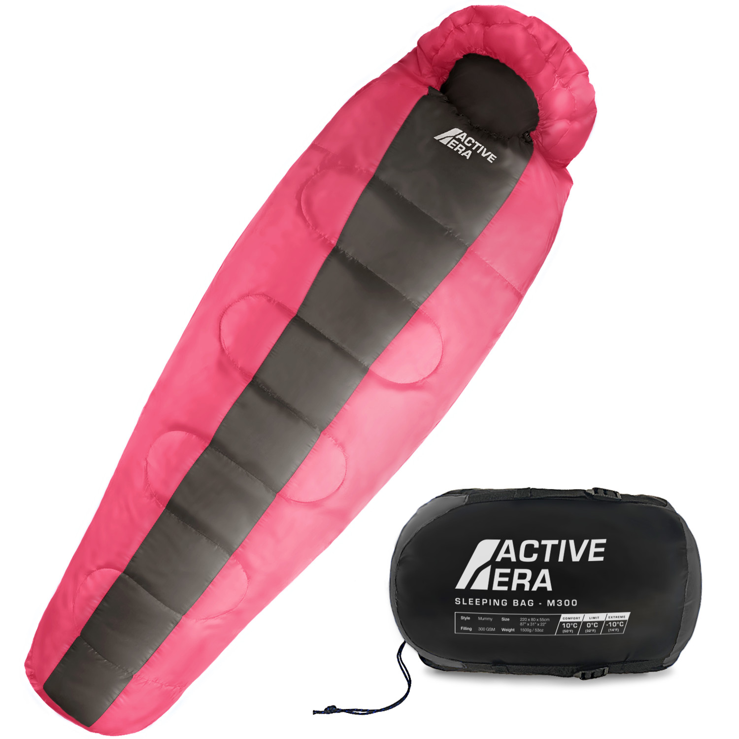 Sac de couchage sarcophage anti-froid Active Era avec isolation 300GSM compact 3-4 saisons