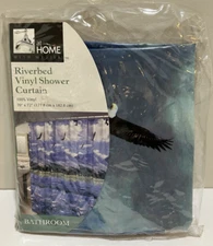 Riverbed Shower Curtain Vinyl Bathroom Eagles Rustic at Home with Meijer 70x72