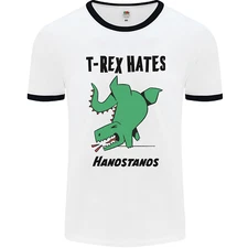 T-Rex Hates Handstands Funny Dinosaurs Mens Ringer T-Shirt