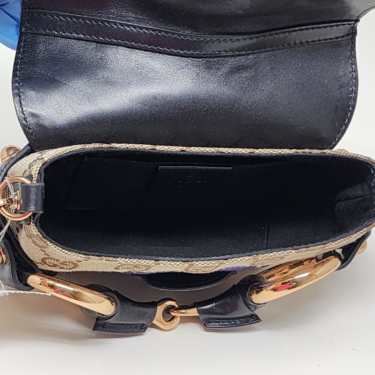 New Gucci 2004 Ford Horsebit Mini Bag Purple Satin Stripe w New Gucci 2004 Ford Horsebit Mini Bag Purple Satin Stripe w