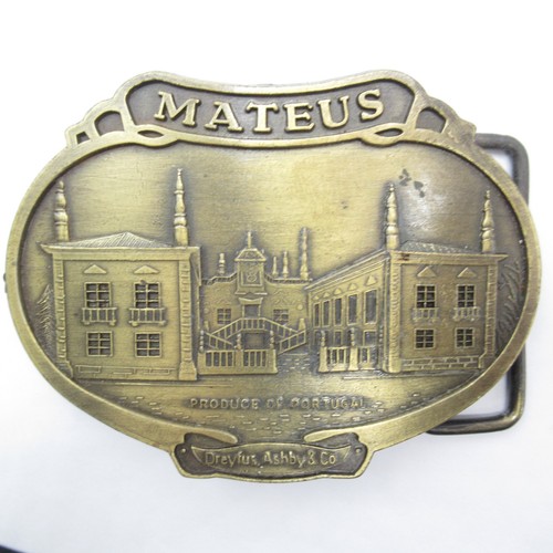 Belt Buckle Brass Mateus Souvenir Produce of Portugal Dreyfus Ashby & Co
