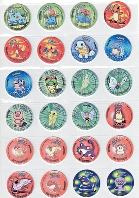 TAZOS POKEMON KANTO Reprint Full Set 160/160 PERU 2023 South America Pogs Mew