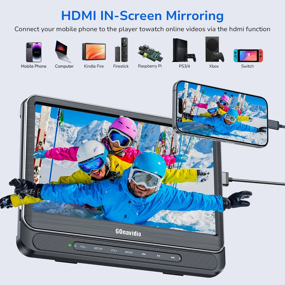 2 x 12 Inch Car Headrest Monitor TV DVD Media Player USB SD 1080P Video 1366X768 - Image 4 of 4