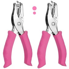 Single Hole Punch Set, 2 Pcs 1/4 1/8 Inch Hole Puncher Single with Soft Grip ...