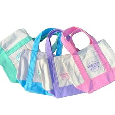 Trader Joe's Spring 2026 Mini Canvas Tote Bag Easter RedPinkBlueG Limited Editio