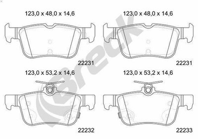 Bremsbelagsatz, Scheibenbremse BRECK 22231 00 702 10 KUGA II VAN 2 2014-2019