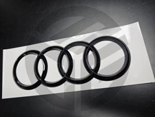 AUDI A3 2010-2020 REAR BOOT BADGE Logo Rings Emblem Gloss Black 192MM
