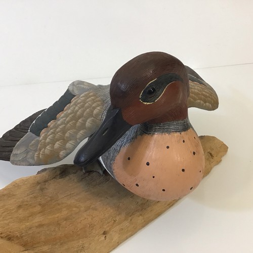 Ducks Unlimited Skulptur von William Veasey signiert limitierte Ausgabe #749 grün geflügelt türkis - Bild 6 von 15
