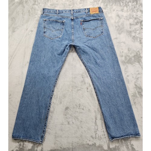 Vintage Levi's 501 XX Button Fly Denim Jeans Size W42 L32 Blue Straight Cotton - 第 3/11 張圖片