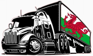 Trucker Lorry International Flag Wales Self Adhesive Vinyl Sticker