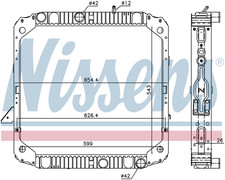 Nissens Coolant Radiator 62743 for MERCEDES-BENZ LK/LN2-SERIES (1984) LK 711 etc
