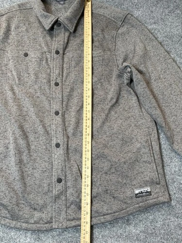 Eddie Bauer Jacket Mens XL Gray Fleece Knit Snap Front Shacket Casual Outdoor image 5