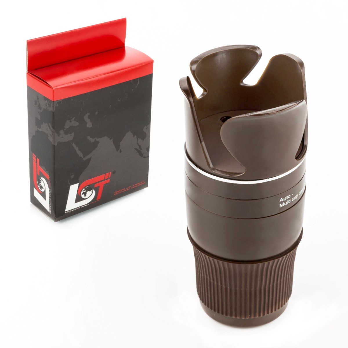 Multifunctional Cup Holder Storage Compartment 5in1 Brown for MINI