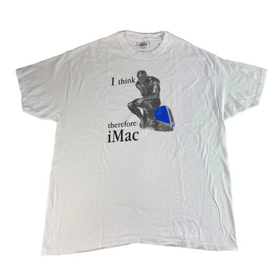 Vintage 90s Apple Computer T Shirt I Think Therefore iMac