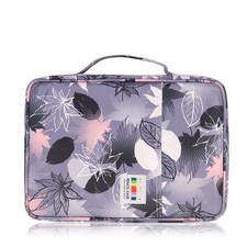 Colored Pencil Case 220 Slots Pen Holder Waterproof Organizer Bag Maple Leaf