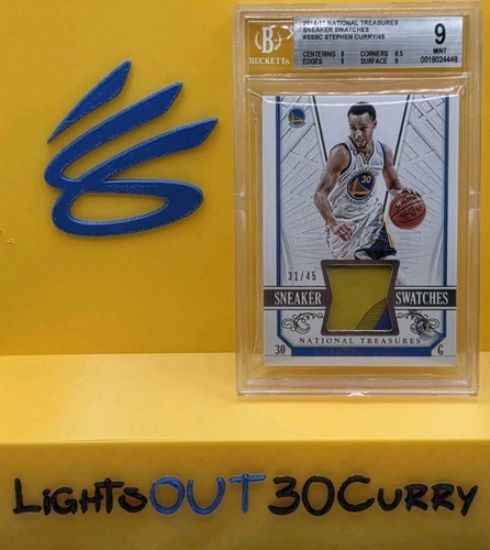 National Treasures Stephen Curry Sneaker Swatches GU Shoe Patch /45 BGS 9 TOUGH