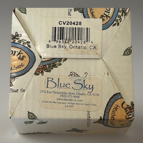 Heather Goldminc 2000 Vintage Blue Sky Clay Works Soporte de luz de té Corazones - Imagen 6 de 6