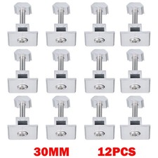 12Pc 30mm Solar Panel Middle Clamps Aluminium Solar Panel Mount Mid Clips HOT