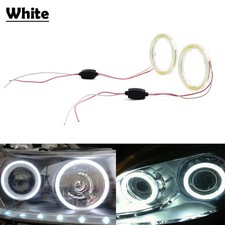 2x 70mm Car Drl Fog Headlight Co Angel Eyes Halo Ring Led Light Universal White