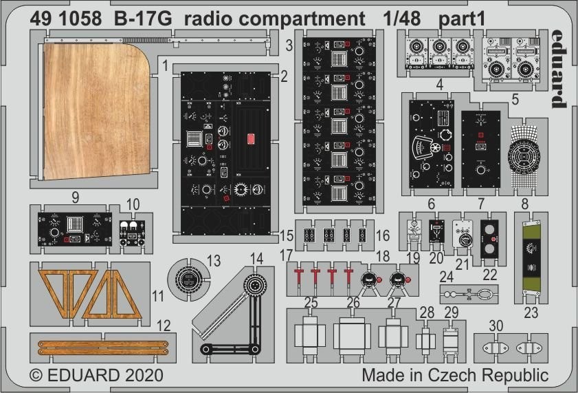Eduard Accessories 491058 - 1:48 B-17G Radio Compartment For HKM - New