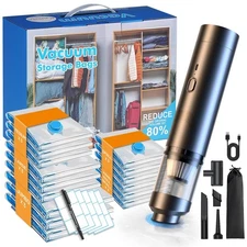 Vacuum Seal Bags with Portable VACUUM (as pump) for Clothing and Travel - Spa...