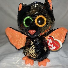 Ty Flippables Sequin Halloween 6" Plush - Omen the Bat - Flip the Sequins - Tags