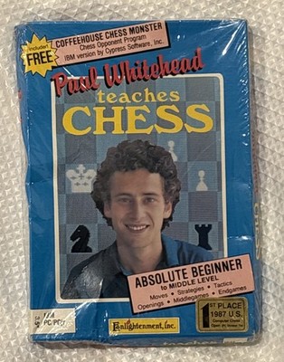 1987 Paul Whitehead Teaches Chess IBM PC PCjr 3.5  Beginner To Middle NEW